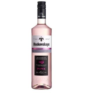 Moskovskaya Pink Vodka - Raspberry & Lime Flavour - Distilled Liqueur with Natural Ingredients - Ideal for Cocktails, Shots or Ice - Made in Europe - 70cl Glass Bottle - 38% Vol