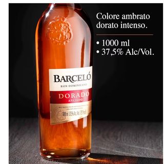 Ron Barceló Dorado Añejado -750ml Bottle of Amber Rum, Aged Up to 2 Years in Oak Barrique, Dominican Rum 100% Sugar Cane Juice, Original Cocktails