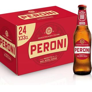 Peroni Beer 175 Anniversary, Beer Crate with 24 Beers in 33 cl Bottle
