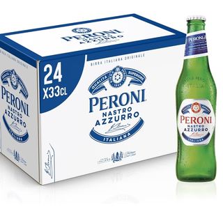 Peroni Nastro Azzurro, Box with 24 33 cl Beer Bottles