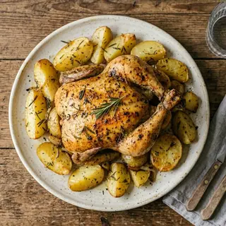 Pollo intero + patate