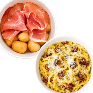 Menu: Coccoli Con Prosciutto+Pasta