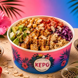 Kepo Veggy - Riso integrale, tofu, avocado, ceci, pomodorini, cavolo rosso, ponzu, mandorle