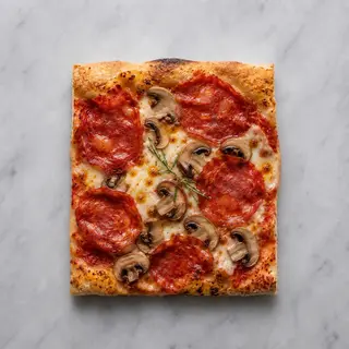 Pizza ventricina e funghi