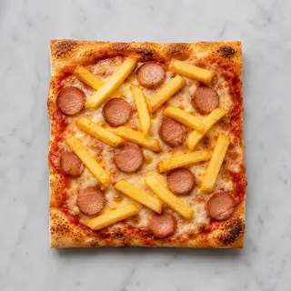 Pizza wrustel e patatine