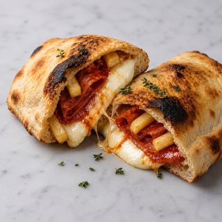 Ventricina, patatine fritte e mozzarella