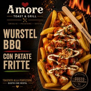 WURSTEL BBQ CON PATATE FRITTE