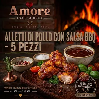 ALLETTI DI POLLO CON SALSA BBQ - 5 PEZZI