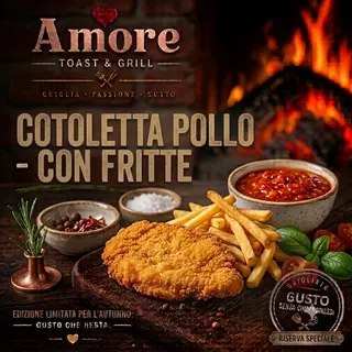 COTOLETTA POLLO CON PATATINE FRITTE