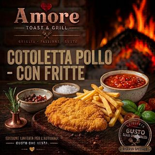 COTOLETTA POLLO CON PATATINE FRITTE