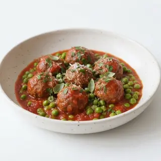 Polpette al sugo con piselli