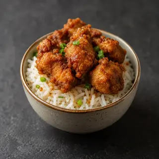 Riso con pollo fritto