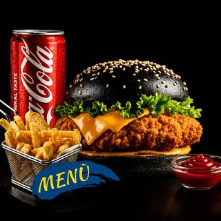 33 DARK CHICKEN CHEESE BURGER MENU
