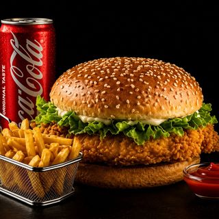 25 CHICKEN BURGER MENU