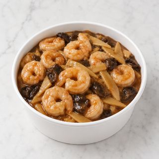Gamberi bambu e funghi