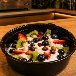 Yogurt bianco Latte Nobile, semi e frutta fresca