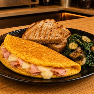Omelette prosciutto cotto e brie artigianale