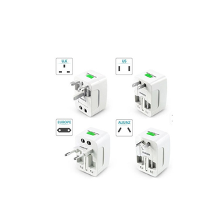 Premium Universal Travel Adapter — EU UK USA Aus Cn + USB Charger 5v/1a
