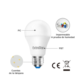 EXTRASTAR Lampadina LED , 10W 3000k
