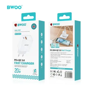 Bwoo Model Bo-cda170 Wall Charger, Equipped With Two Usb-a Ports.