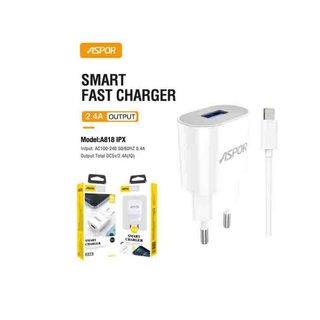 Fast Charger and Apple Lightning to USB Cable (1m) – Reliable Charging & Data Sync (A818