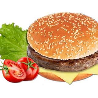 Panino con hamburger e patatine