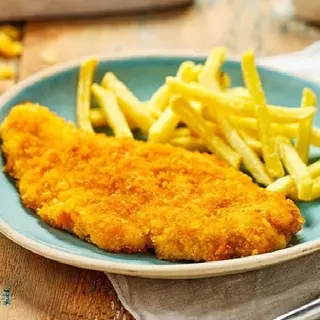 Piatto con cotoletta di pollo