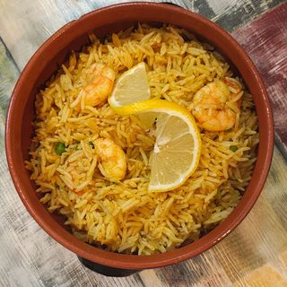 RISO BIRYANI CON GAMBERETTI