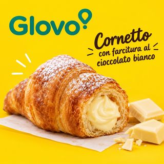Cornetto al cioccolato bianco