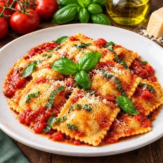 Ravioli pomodoro e basilico