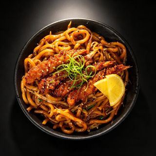 Crispy shrimp udon