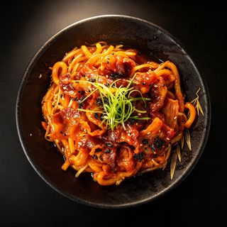 Korean bacon udon - spicy