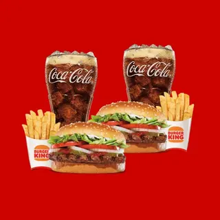 Whopper Wednesday Beef + Drink (2 Whoppers + 2 small fries + 2 drinks)