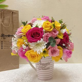 Rosy Mug Arrangement