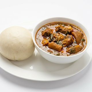 Ogbono soup served with swallow