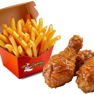 3 Pcs Of Honey Glazed Chicken & fries