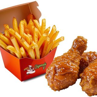 2 Pcs Of Honey Glazed Chicken & fries