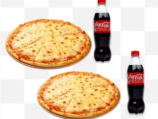 x2 Medium Pizzas (Margerita) x2 Soft Drinks (500ml)