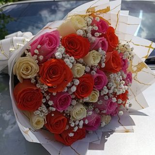 25pcs Mixed roses mini bouquet 