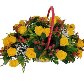 Yellow Basket Arrangement