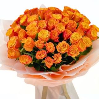 100 Orange Rose Bouquet