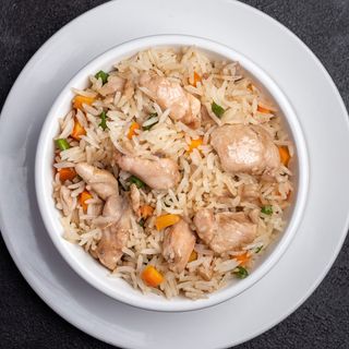 Fried Rice Royale-Chicken/Beef paired with a Soda