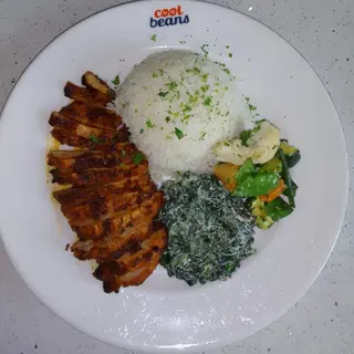 Grilled Cajun Chicken with Creamed Spinach