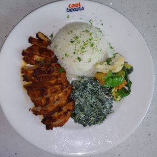 Grilled Cajun Chicken with Creamed Spinach