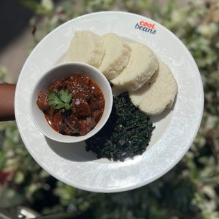 Kenyan beef fry with ugali