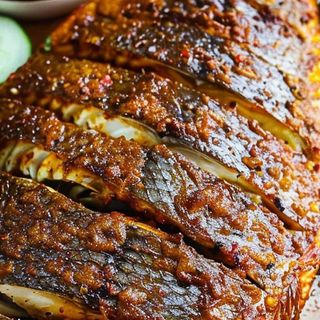 Wet fry Tilapia with rice