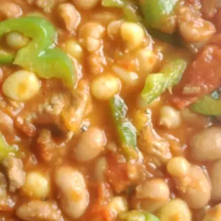 Githeri with rice and a side