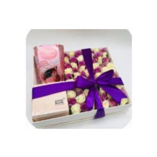 PERFUME & CHOC FLOWER BOX