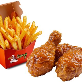 2 Pcs Of Honey Glazed Chicken & fries