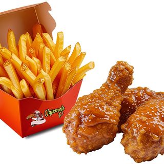 3 Pcs Of Honey Glazed Chicken & fries